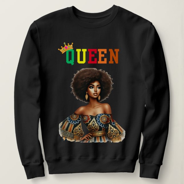 Nubian Queen: Classy Women's sweatshirt (Design Front)