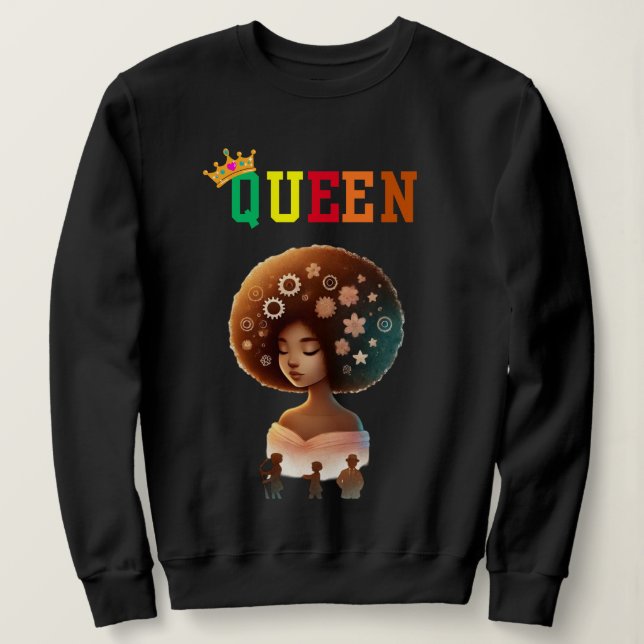 Nubian Queen: Fro Sho Women's sweatshirt (Design Front)