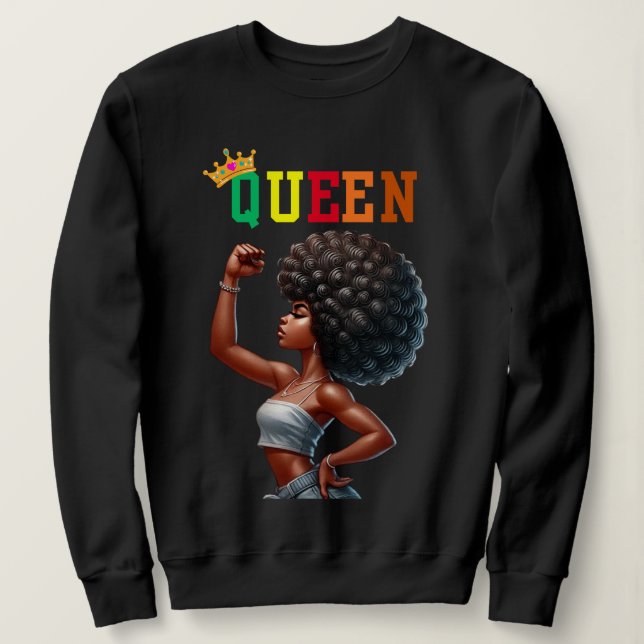 Nubian Queen: Might Women's sweatshirt (Design Front)