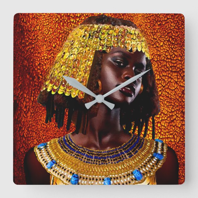  Nubian Queen Square Wall Clock (Front)