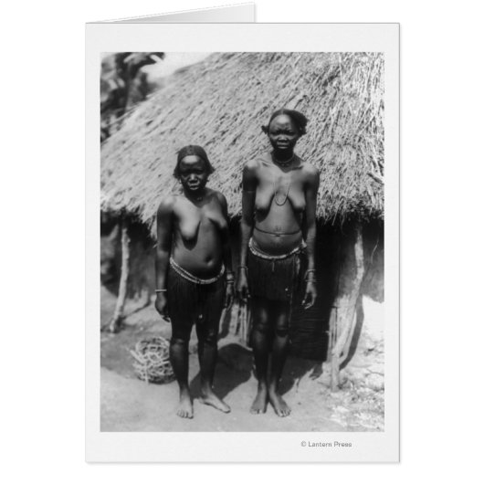 Nubian Women Standing in front of Hut (Front)