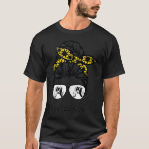 nubians goat mama messy hair bun sunflower mother T-Shirt