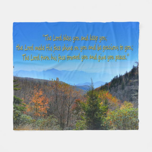 Nubmers 6:24-26 fleece blanket (Front (Horizontal))