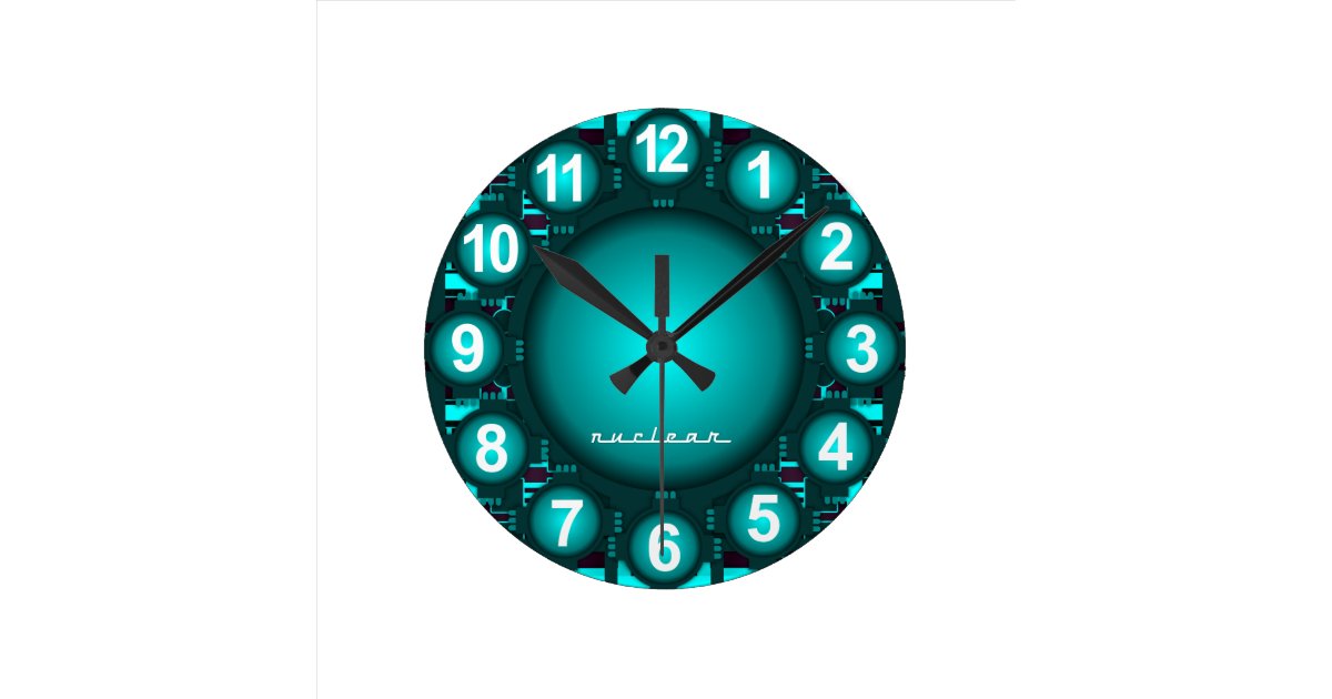 Nuclear Atomic High Tech Clock | Zazzle