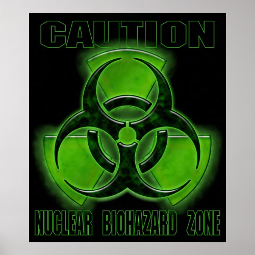 Nuclear Biohazard Caution Sign