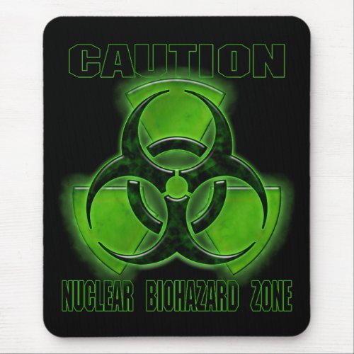 Nuclear Biohazard Caution Sign Mouse Pad