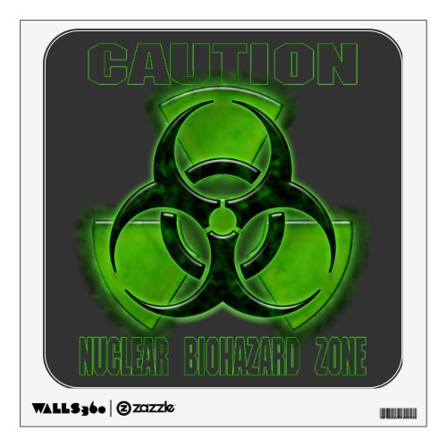Nuclear Biohazard Caution Sign Wall Decal