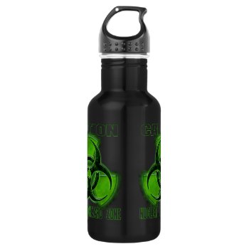 Nuclear Biohazard Caution Sign Water Bottle by SteelCrossGraphics at Zazzle