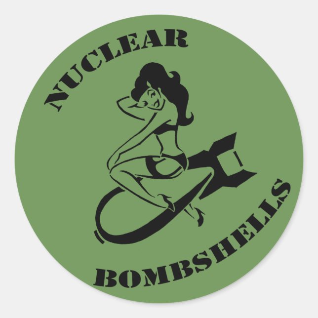 Nuclear Bombshells Support Display Device Classic Round Sticker (Front)