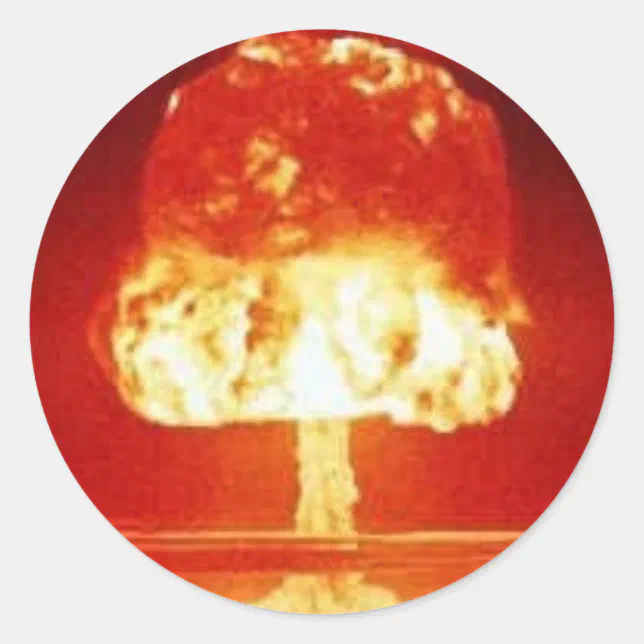 Simple Nuke Sticker nuclear-explosion classic round sticker | Zazzle