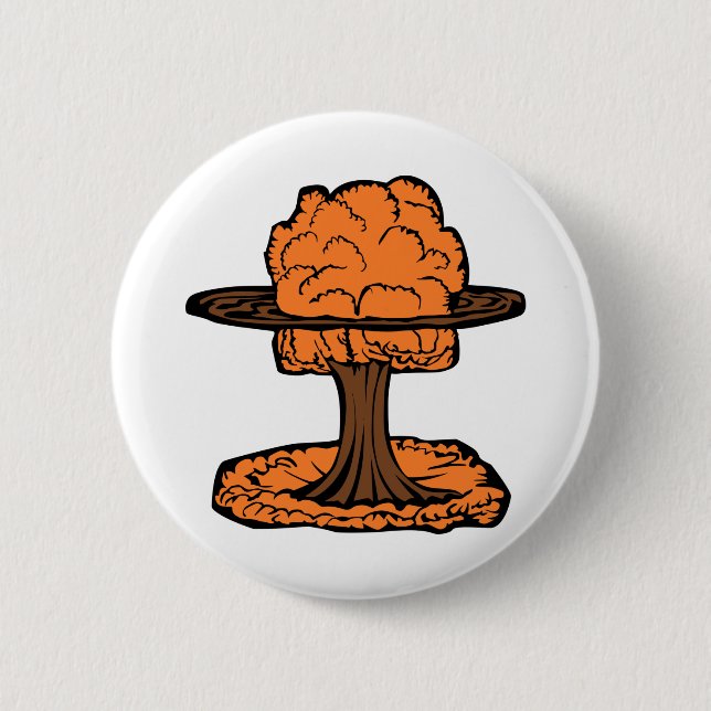 Nuclear Explosion Mushroom Cloud Button (Front)