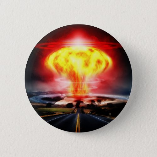 Nuclear explosion mushroom cloud illustration button