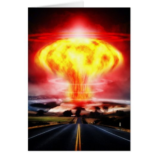 Nuclear explosion mushroom cloud illustration cards (Front)