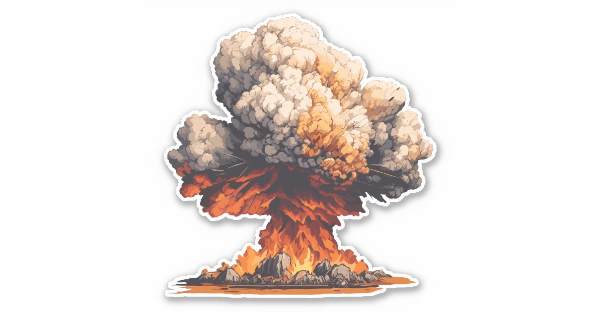 Simple Nuke Sticker Nuclear Explosion Sticker | Zazzle