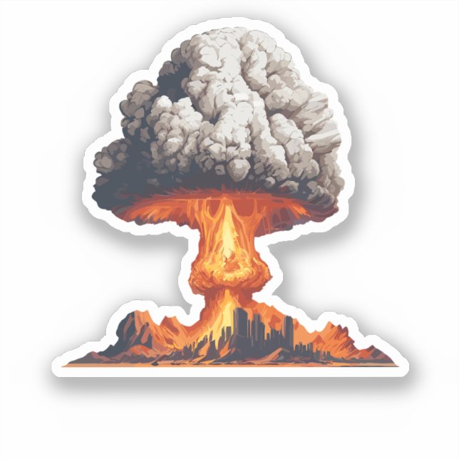 Nuclear Explosion with Mushroom Sticker (Front)