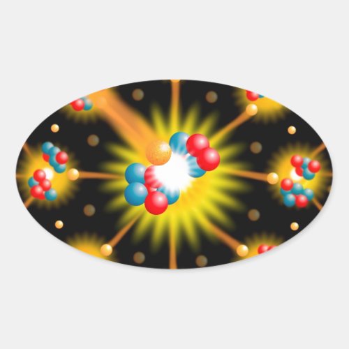 Nuclear Fission Science Oval Sticker