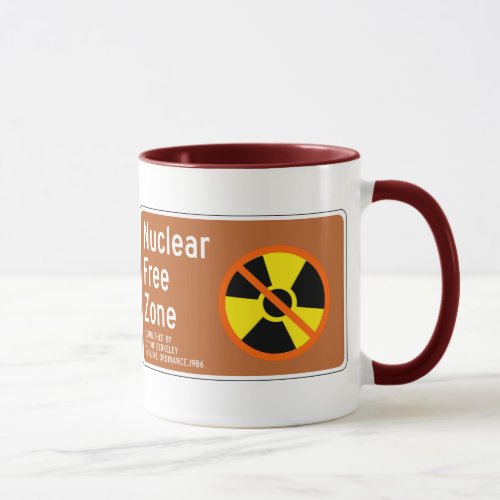 Nuclear Free Zone Sign California US Mug