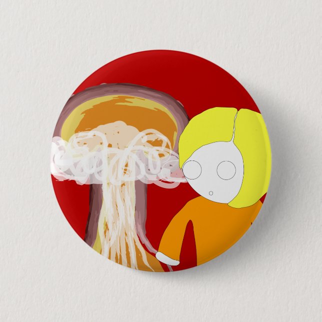 Nuclear Girl Pinback Button (Front)