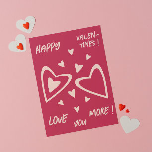 Nuclear Hearts - magenta - Happy Valentines! Holiday Card