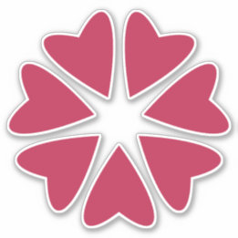 Nuclear Hearts - magenta red - custom cut images. Sticker