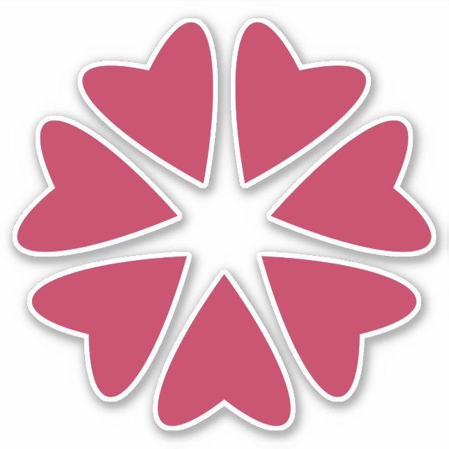 Nuclear Hearts - magenta red - custom cut images. Sticker (Front)