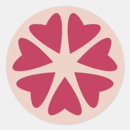 Nuclear Hearts - magenta red - image.     Classic Round Sticker
