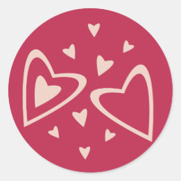 Nuclear Hearts - magenta red - image.      Classic Round Sticker