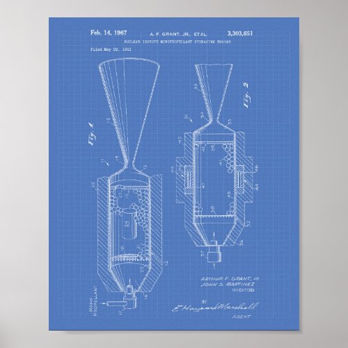 Nuclear Isotope Engine 1963 Patent Art Blueprint Poster