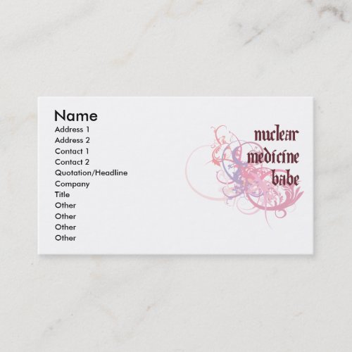 Nuclear Medicine Babe Business Cards
