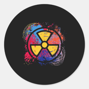 Nuclear Medicine Radiation Symbol Colorful Radiolo Classic Round Sticker