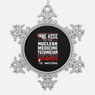 Nuclear Medicine Technician Snowflake Pewter Christmas Ornament