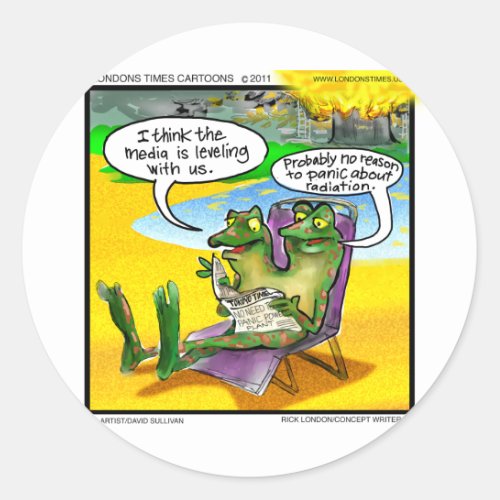 Nuclear Neighbors Twin Frogs Funny Gifts  Cards Classic Round Sticker