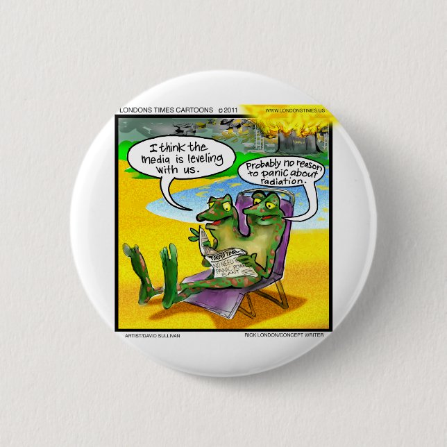 Nuclear Neighbors (Twin Frogs) Funny Gifts & Cards Pinback Button (Front)