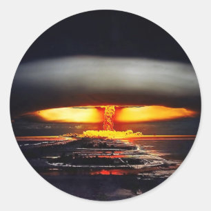 nuclear night shot.jpg classic round sticker