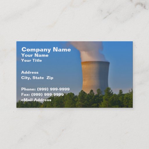 Customizable Nuclear Power Plant Business Card