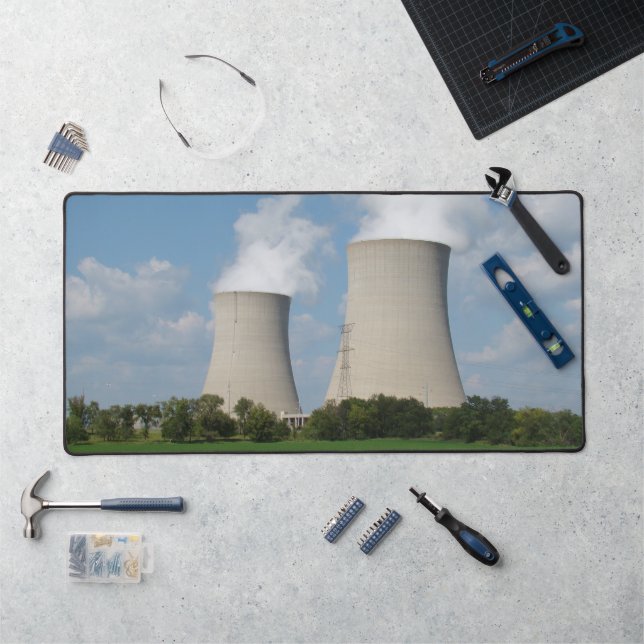 Nuclear Power Plant Cooling Towers Desk Mat (Workstation)