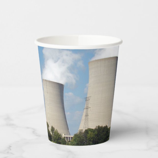 Nuclear Power Plant Cooling Towers Paper Cups (Left)