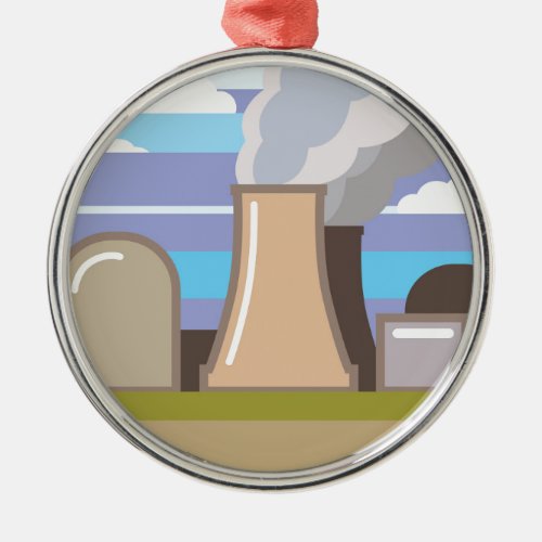 Nuclear Power Plant Metal Ornament