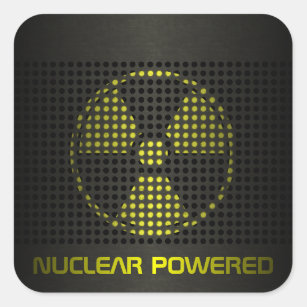 Nuclear Powered Square Sticker