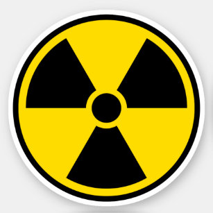 Nuclear radiation symbol, black border sticker
