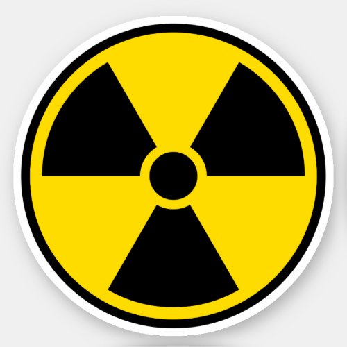 Nuclear radiation symbol black border sticker