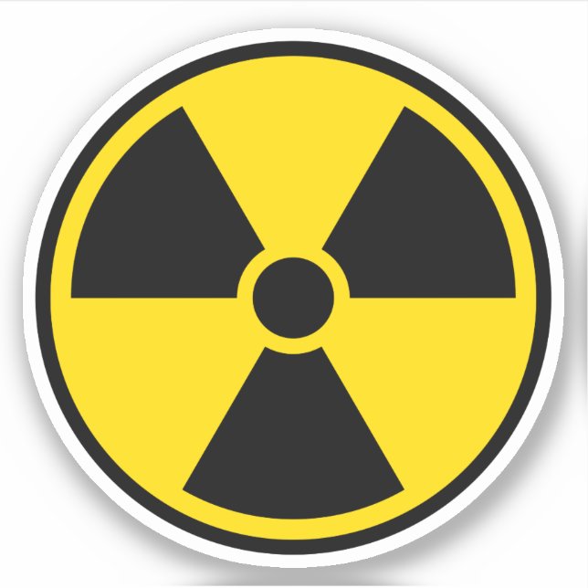 Nuclear radiation symbol, black border sticker (Front)