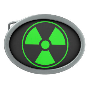Nuclear Radioactive Radiation Symbol in green Belt Buckle