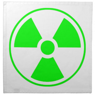 Nuclear Radioactive Radiation Symbol in green Cloth Napkin