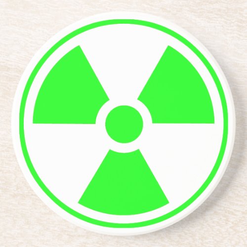 Nuclear Radioactive Radiation Symbol in green Coaster