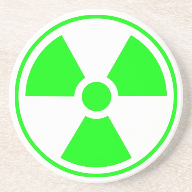 Nuclear Radioactive Radiation Symbol in green Coaster (Front)