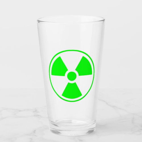 Nuclear Radioactive Radiation Symbol in green Glass