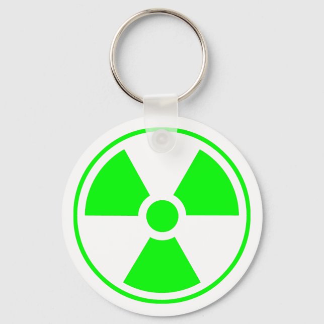 Nuclear Radioactive Radiation Symbol in green Keychain (Front)