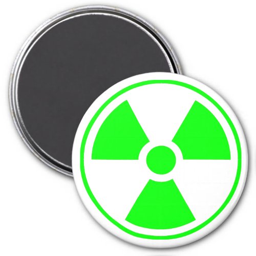 Nuclear Radioactive Radiation Symbol in green Magnet