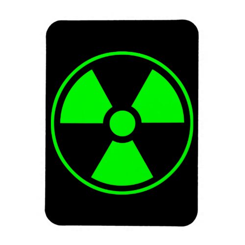 Nuclear Radioactive Radiation Symbol in green Magnet